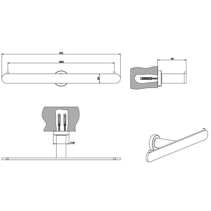 Держатель для т/б., подвесной, Gessi Emporio accessories, finox brushed nickel арт. 38915#149