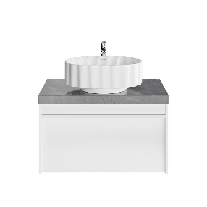 Тумба подвесная 80см с ящиком 1+1, Modula Kerama Marazzi, белый - MO.80.1+1\WHT