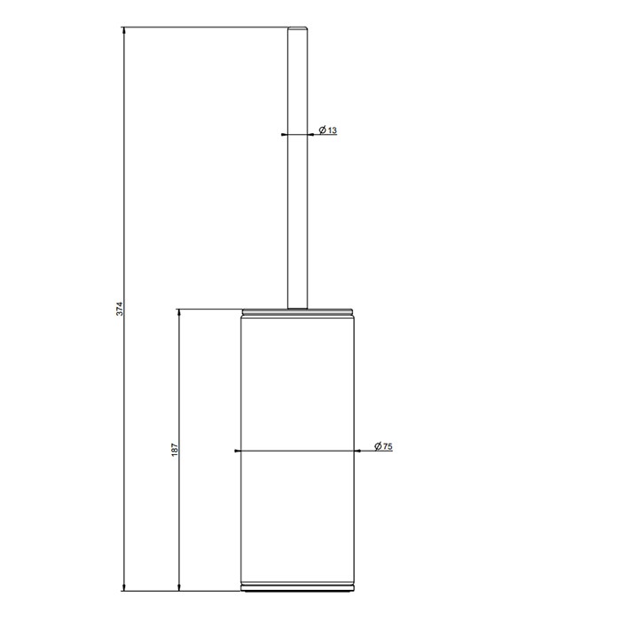 Ершик напольный, Gessi 316, brushed black metal pvd арт. 54744#707