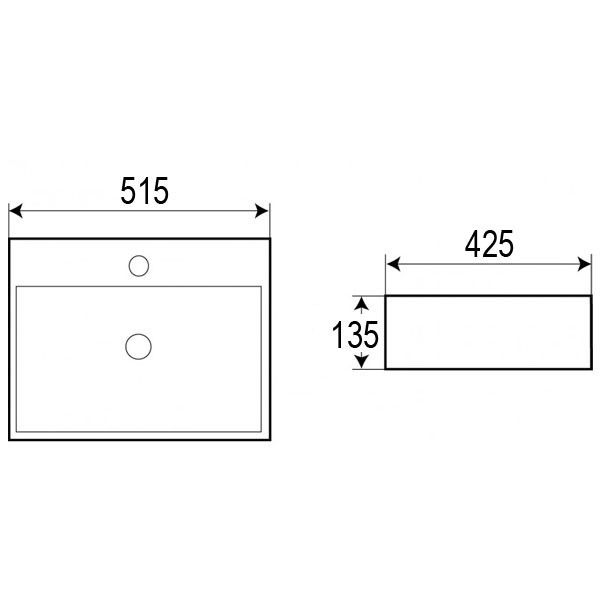 Раковина накладная 515x425x135 белая, Azario - AZ-2173-S SP