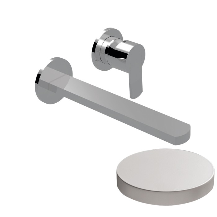 Внешняя часть смесителя для раковины встраиваемого, излив 15 см, без донного клапана, Giulini Surf, белый матовый арт. 5825-15EPBO