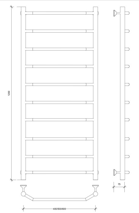 Полотенцесушитель водяной 120x50 Агата 1 (хром) Secado арт. 4603759405100