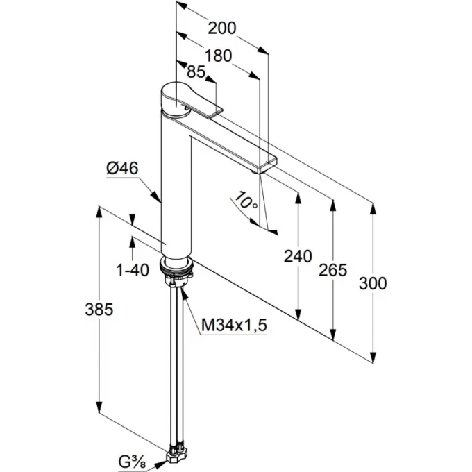Смеситель для раковины Kludi Zenta SL черный матовый арт. 482563965 