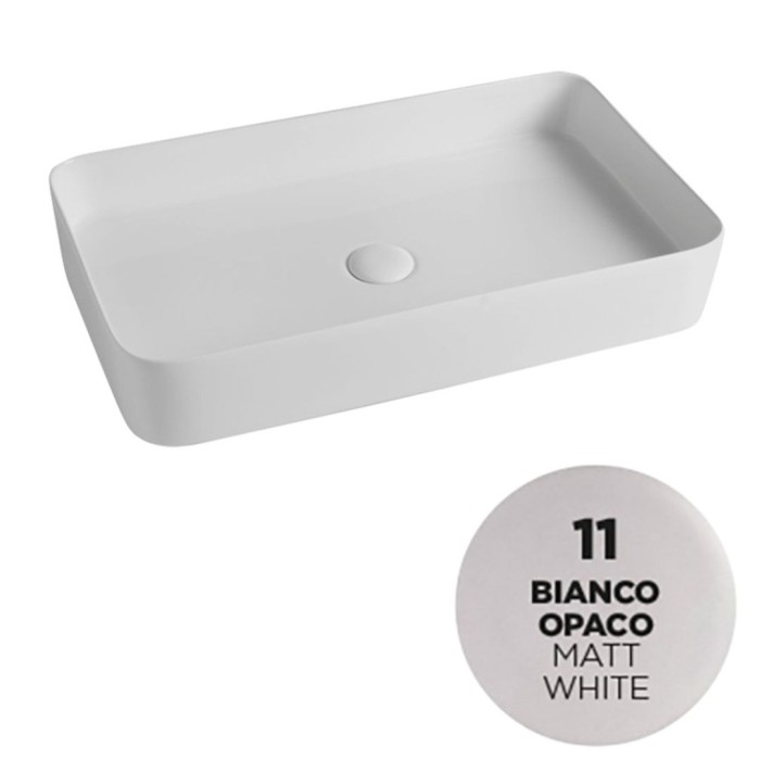 Накладная раковина 65x40xh11 см, Olympia ceramica Smash, белый матовый арт. SMA42RE65011