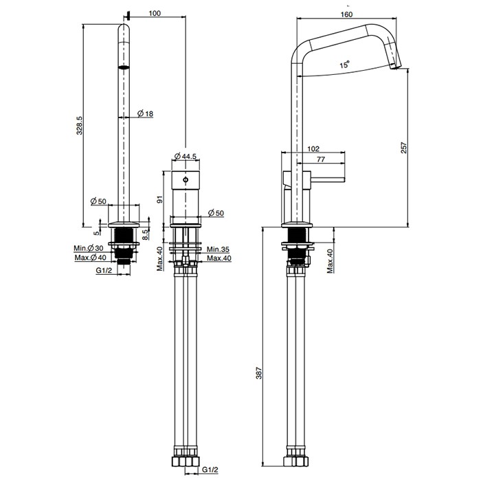 Fima Carlo Frattini Смеситель для раковины, на 2 отв., с донным клапаном, Spillo Up, F3271NDOR цвет: золото