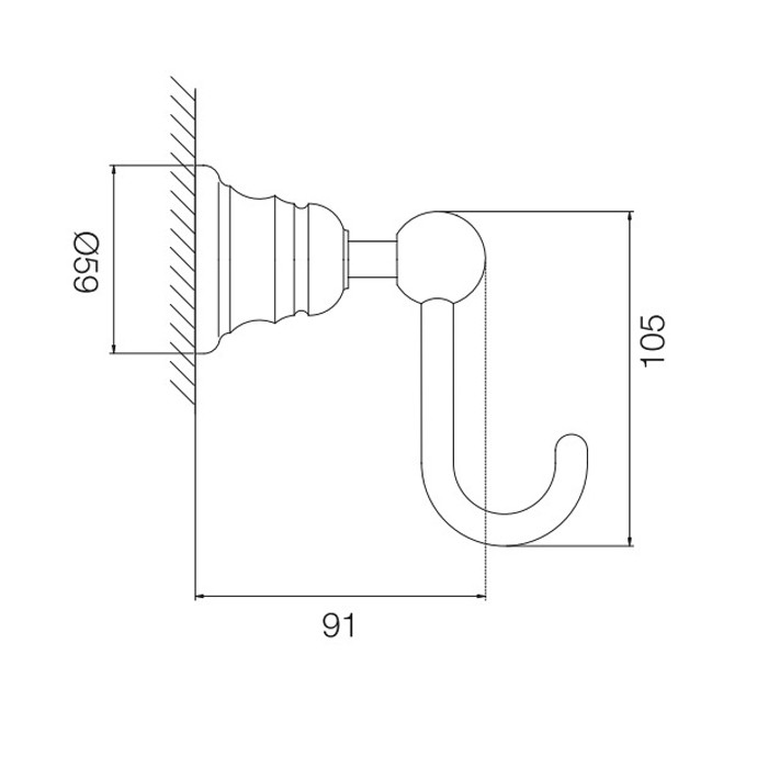 Fima Carlo Frattini Крючок, подвесной, хром, Victory, F6064/1CR цвет: хром