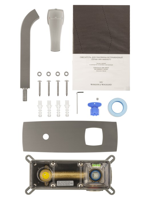 Смеситель для раковины встраиваемый, Wonzon & Woghand Flex, WW-88869072-BN цвет: никель