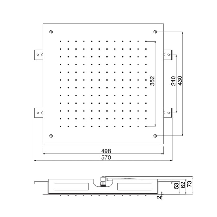 Fima Carlo Frattini Верхний душ 500х500 мм., встраиваемый в потолок, нержавеющая сталь, Wellness, F2425CR цвет: хром
