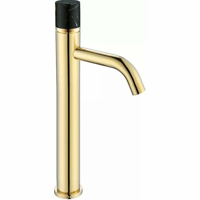Смеситель для раковины, высокий, Gold mramor black, Boheme Stick - 122-G-MR-B