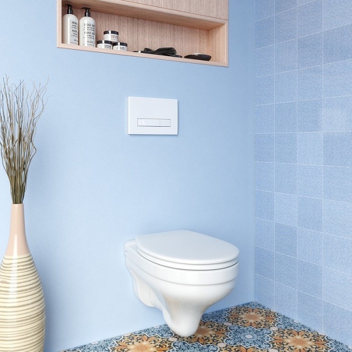 Инсталляция для скрытого монтажа унитаза, Line 410 клавиша смыва матовый хром, BERGES Атом line арт. 040344