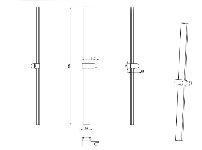 Душевая штанга, Wonzon & Woghand, WW-986210-BG цвет: золото