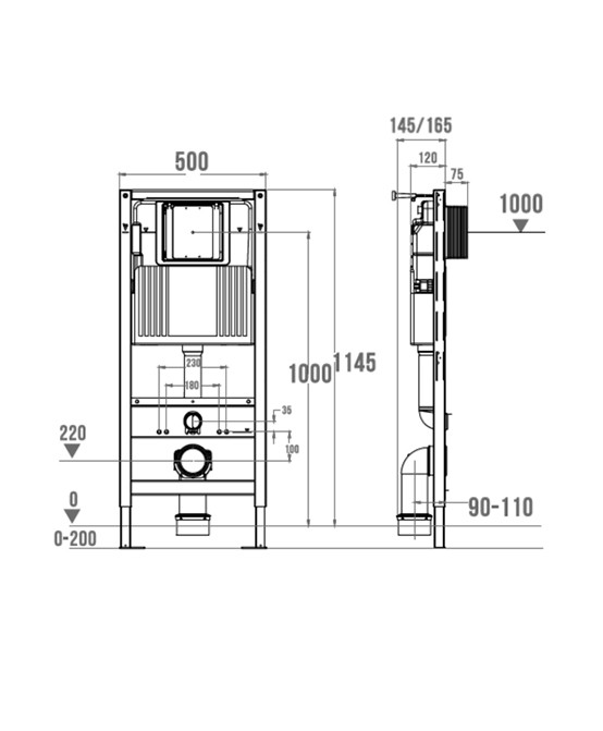 Инсталляция для унитазов, Wonzon & Woghand, WW-TI743A-H