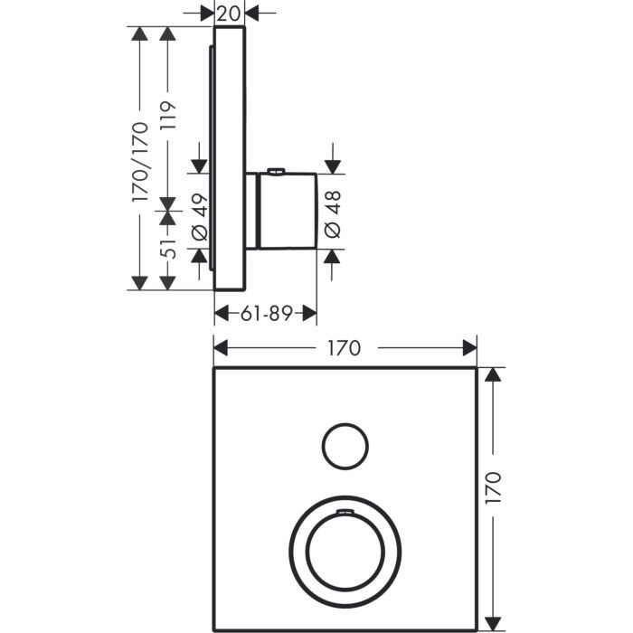Термостат для душа ShowerSelect Axor, полированное золото арт. 36714990