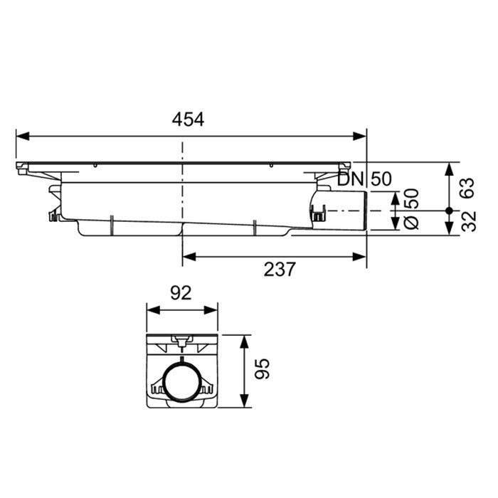 Сифон "стандартный" с боковым сливом dn 50, drainprofile TECE арт. 673002
