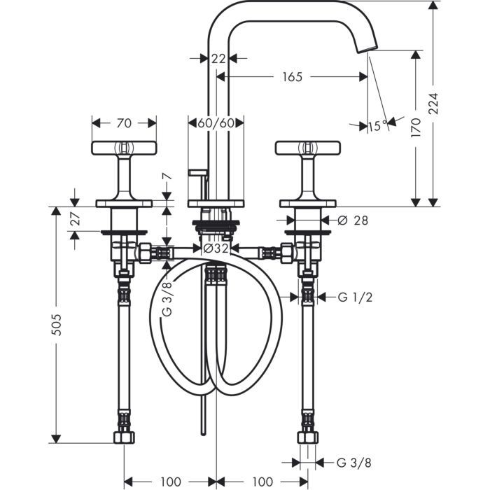 Смеситель для раковины Citterio E Axor, полированное красное золото арт. 36108300