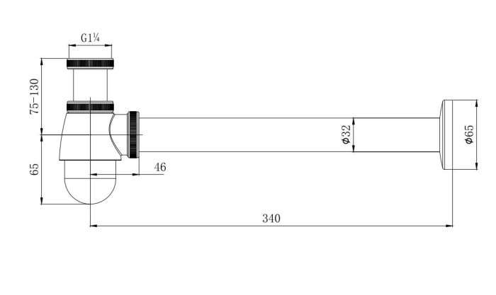 Сифон для биде, Aquatek, хром арт. AQ6018CR