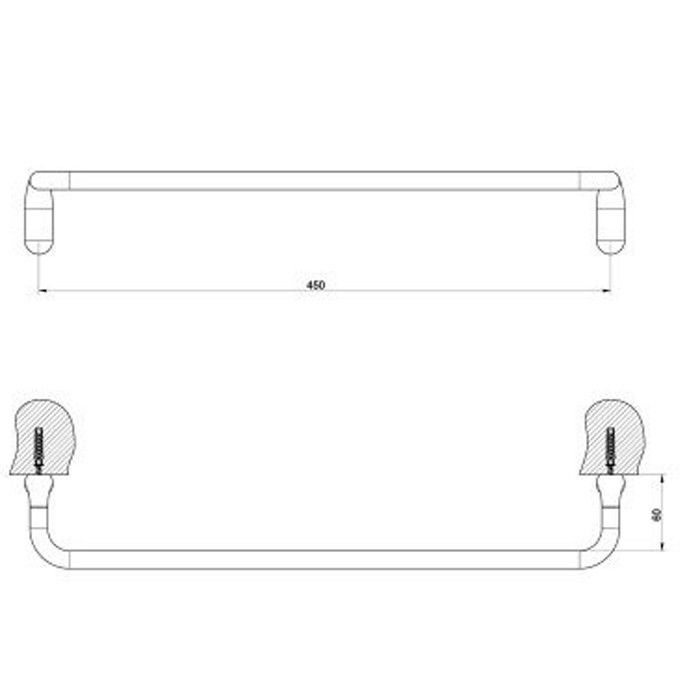 Полотенцедержатель 45см, подвесной, Gessi Goccia, хром арт. 38100#031