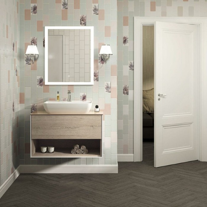 Тумба подвесная 80см, 1 ящик + полка, Plaza modern Kerama Marazzi, коричневый - PLB.M.80.1\OAK.O