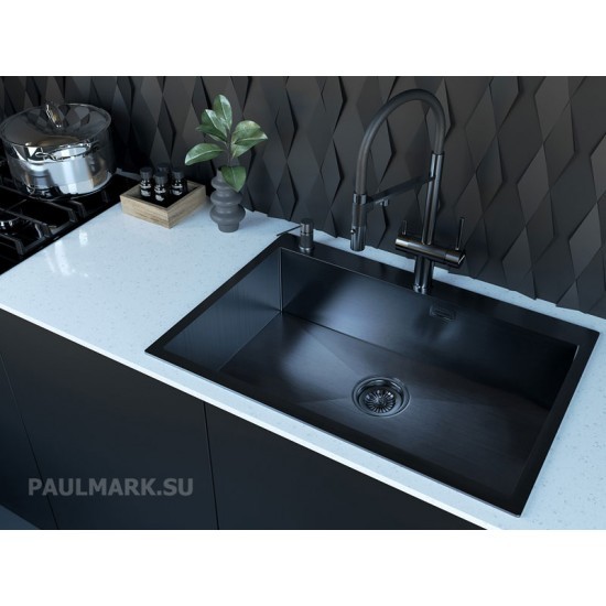 Мойка для кухни нержавеющая 750х510мм Paulmark SAAR, вороненая сталь - PM807551-GM