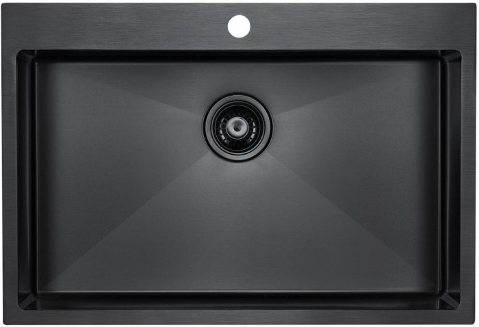 Мойка для кухни нержавеющая 750х510мм Paulmark SAAR, вороненая сталь - PM807551-GM