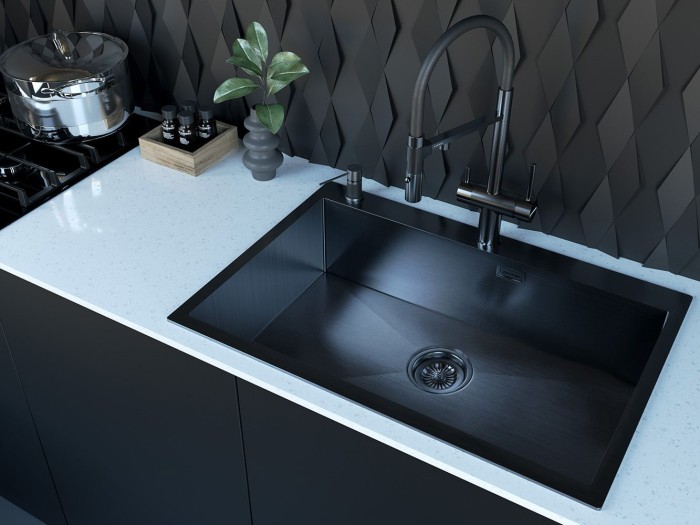 Мойка для кухни нержавеющая 750х510мм Paulmark SAAR, вороненая сталь - PM807551-GM