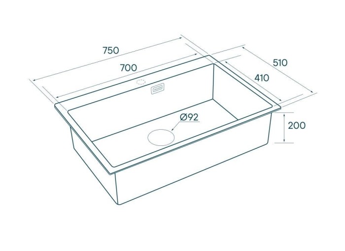 Мойка для кухни нержавеющая 750х510мм Paulmark SAAR, вороненая сталь - PM807551-GM