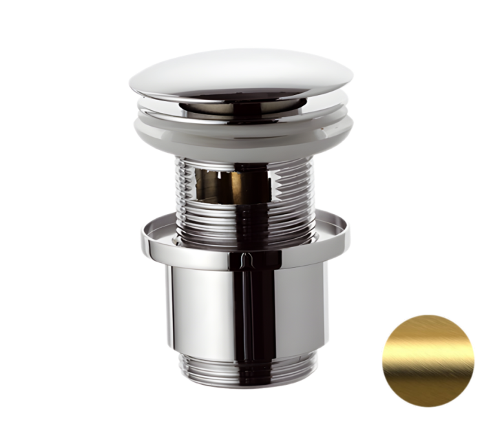 Донный клапан с переливом 1”1/4 золото матовый, Remer, 905CC2114BG