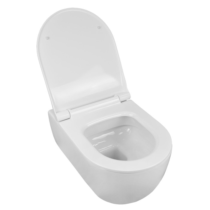 Подвесной унитаз FERIO 360х545х330 безободковый, в комплекте с сиденьем микролифт, Azario Sente арт. 87565