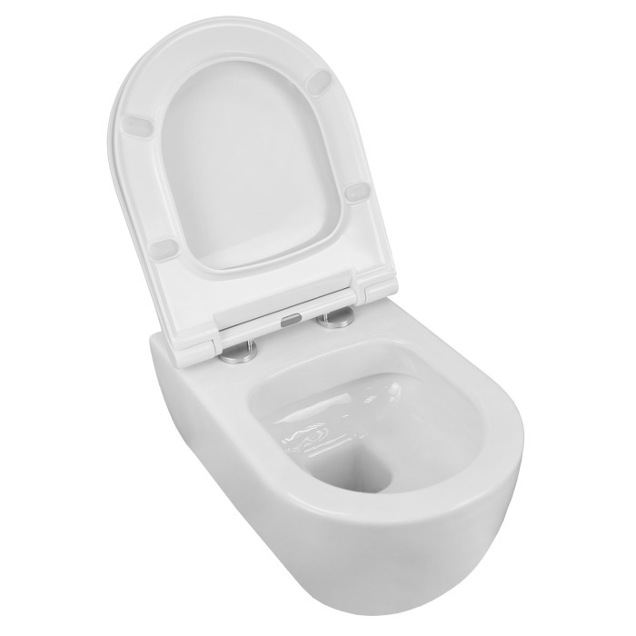 Подвесной унитаз FERIO 360х545х330 безободковый, в комплекте с сиденьем микролифт, Azario Sente арт. 87565