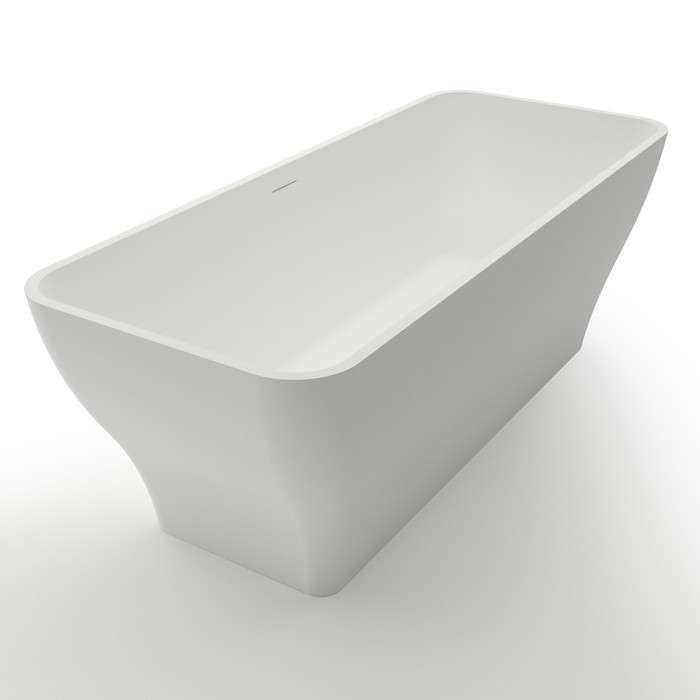 Ванна из искусственного камня 1700x700x600 свободностоящая белая матовая, с белым матовым донным клапаном, Azario Savant арт. SAV17070S