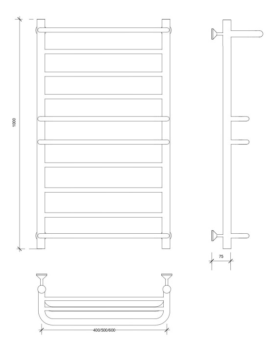 Полотенцесушитель водяной 100x50  (хром) Secado арт. 4603777468484