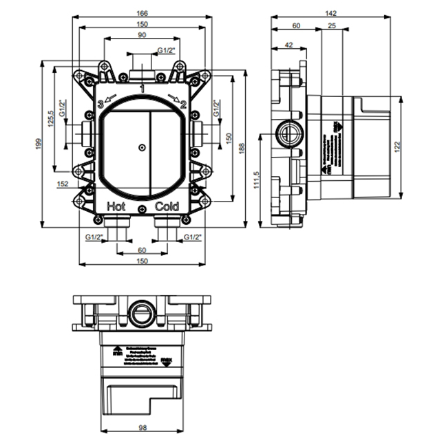 Душевая система Almar Core встраиваемая с термостатом, цвет нержавеющая сталь брашированная арт. SET-Core.NB 2