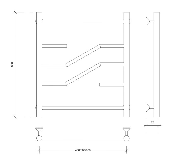 Полотенцесушитель водяной 60x40 Риволи (хром) Secado арт. 4603777448097
