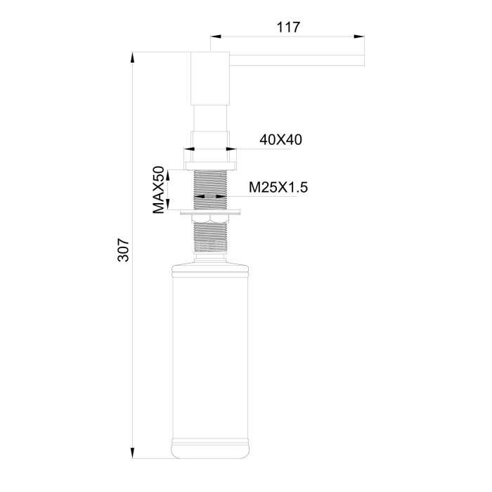 Дозатор мыла, Wonzon & Woghand, WW-88SD01-BN цвет: никель