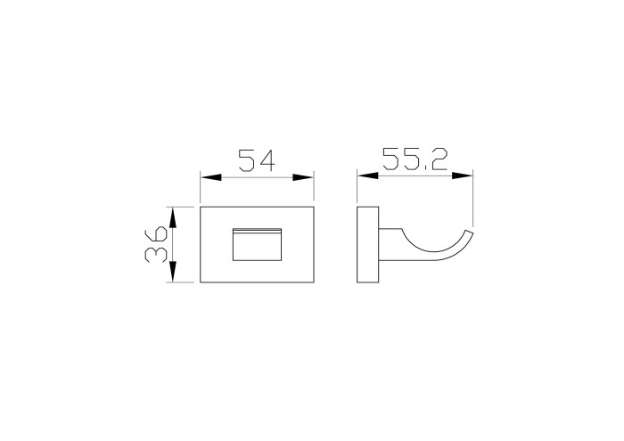 Крючок для ванной, Wonzon & Woghand Flat, WW-9715 цвет: хром