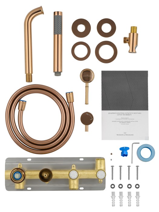 Смеситель для ванны встраиваемый, Wonzon & Woghand Tor, WW-88889073-RG цвет: розовое золото