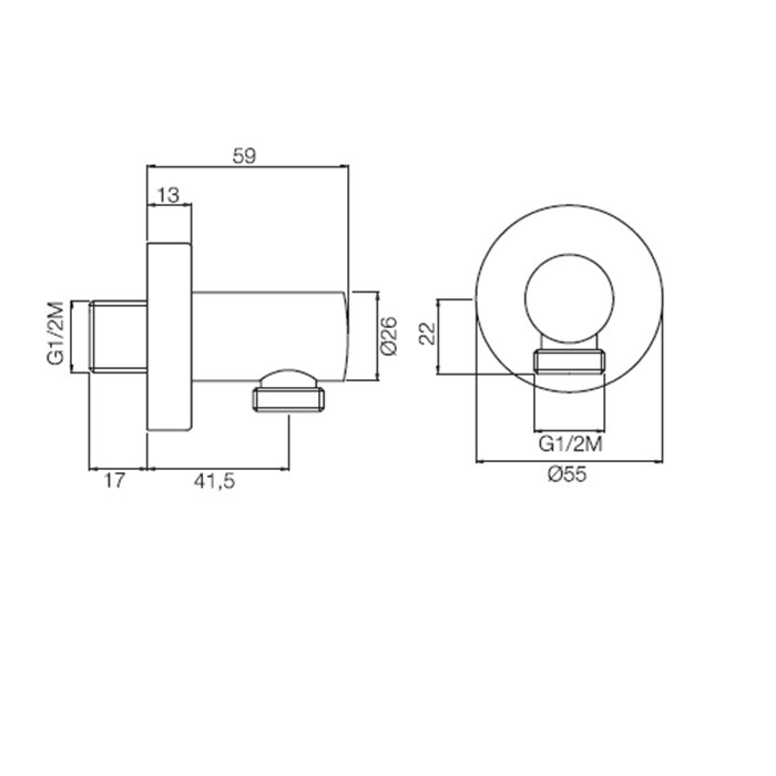 Fima Carlo Frattini Подвод воды 1/2”, Wellness, F2172NS цвет: чёрный