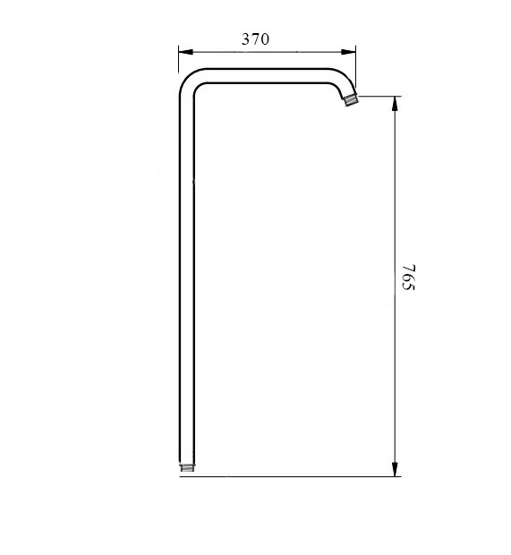 Удлиненная круглая трубка для душевых систем, Wonzon & Woghand, WW-LY002-MW цвет: белый