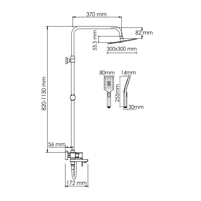 Душевая система со смесителем WasserKRAFT арт. A177.118.126.087.CH
