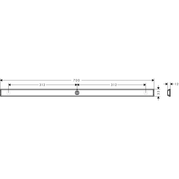 Штанга 70см WallStoris Hansgrohe, черный арт. 27904670