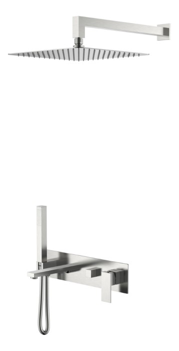 Душевая система, Brushed Nickel, Qubic Boheme 474-NB