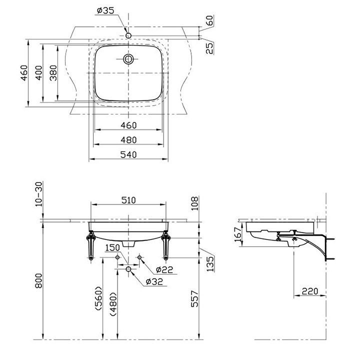 Раковина, врезная снизу, Public TOTO, LW765Y цвет: белый