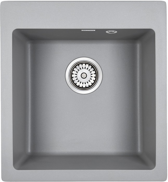 Мойка для кухни гранит 460х510 Paulmark KANTE 45, серый металлик - PM104651-GRM