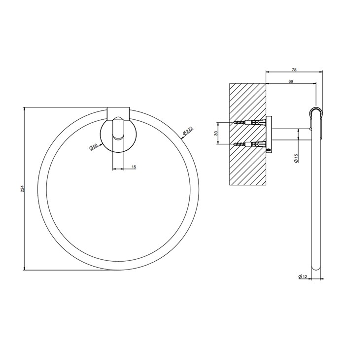Полотенцедержатель-кольцо, Gessi Tondo, хром арт. 63709#031