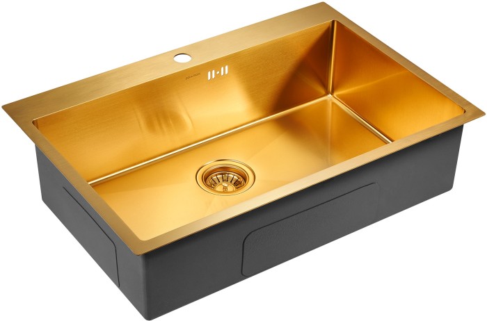 Мойка для кухни нержавеющая 750х510мм Paulmark VAST, брашированное золото - PM217551-BG
