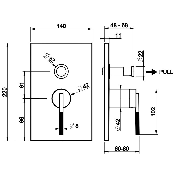 Встраиваемый однорычажный смеситель на 2 выхода с перекл., Gessi Ingranaggio, хром арт. 63577#031