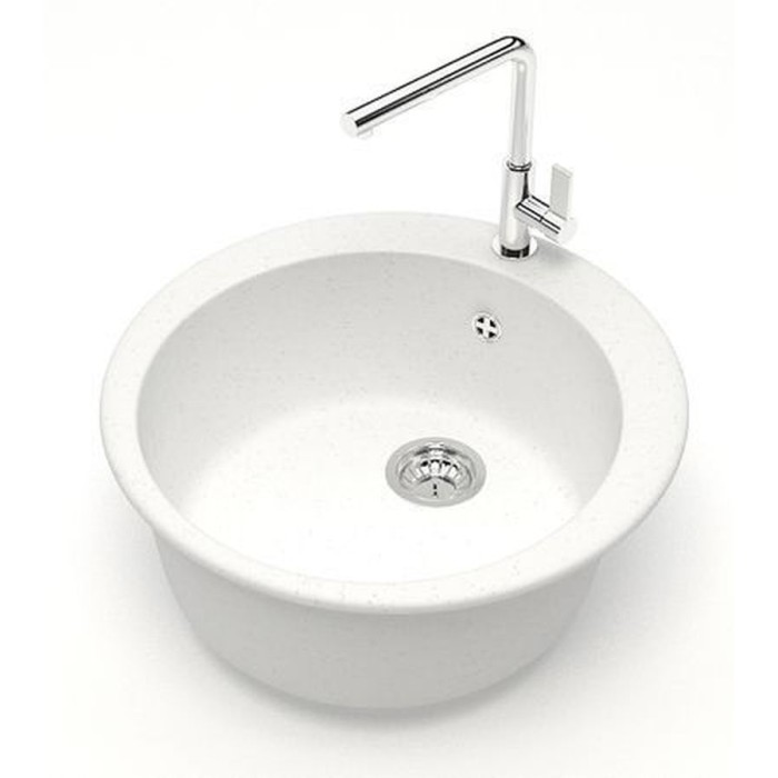 Кухонная мойка Vital 507x507x200 искусственный мрамор, белая, Azario Vital - CS00078342