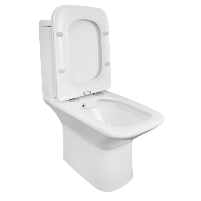 Унитаз-компакт Formal 370х315х790 напольный, безободковый, в комплекте с бачком и сиденьем микролифт, Azario Sente арт. AZ-1353B