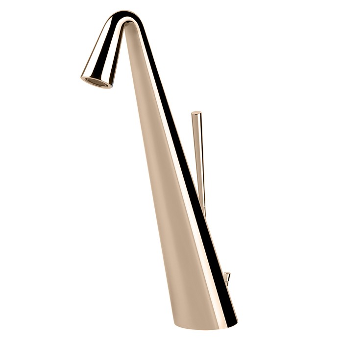 Смеситель для раковины, на 1 отв., высокий с донным клапаном, Gessi Cono, copper pvd арт. 45004#030
