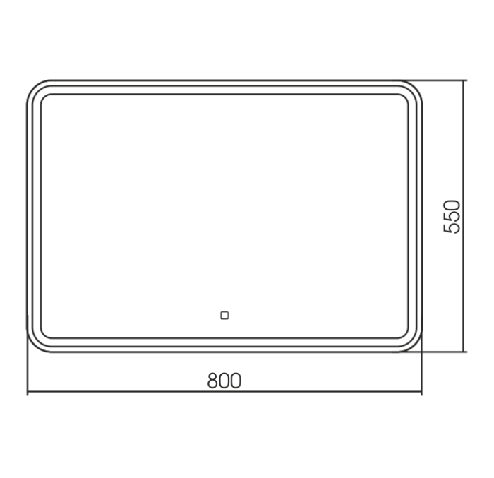 Зеркало 800х550 c подсветкой и диммером, сенсорный выключатель, Azario Давид - LED-00002533